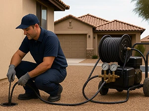 Professional drain cleaning and hydro jetting services Gilbert Chandler Mesa Arizona clogged drain repair