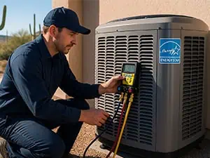 Professional heat pump installation and repair services Gilbert Chandler Mesa Arizona energy efficient heating cooling