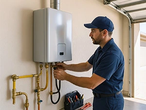 Water heater installation and repair services Gilbert Chandler Mesa Arizona tankless gas electric